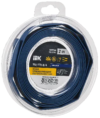 Трубка термоусадочная ТТУ нг-LS 8/4 синяя (2м/упак) IEK