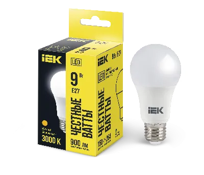 Лампа светодиодная LED 9вт E27 тепло-белый ECO