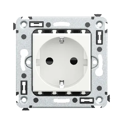 Avanti Розетка в стену, 2P+E, с защитными шторками, ''Белое облако''