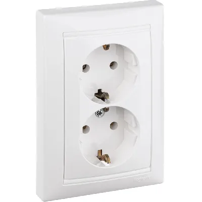 VALENA Розетка двойная с заземлением белая