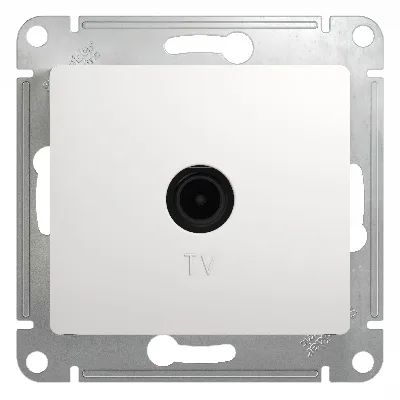 GLOSSA Розетка телевизионная TV проходная в рамку 4дБ белая