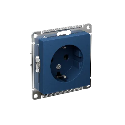 ATLASDESIGN РОЗЕТКА с заземлением, 16А, механизм, АКВАМАРИН