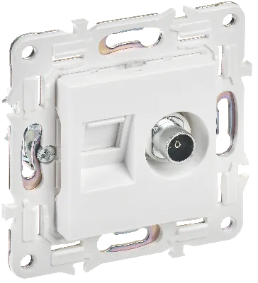 SKANDY Розетка двойная TV+RJ45 кат.6E SK-A15W арктический белый IEK