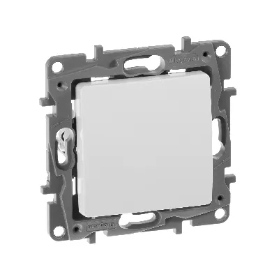 Выключатель одноклавишный, белый безвинтовые зажимы 10АХ