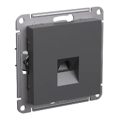 ATLASDESIGN РОЗЕТКА компьютерная RJ45, кат. 5Е, механизм, БАЗАЛЬТ