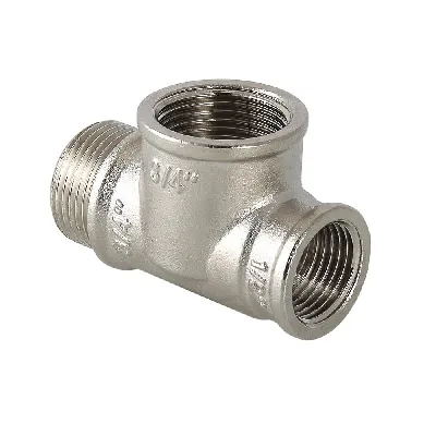 Тройник с переходом на наружную резьбу 3/4' НР-ВН-ВН