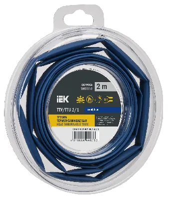 Трубка термоусадочная ТТУ нг-LS 2/1 синяя (2м/упак) IEK