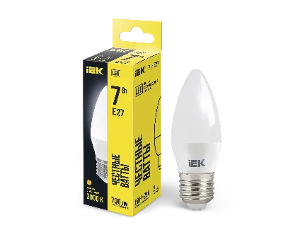 Лампа светодиодная LED 7вт Е27 тепло-белый матовая свеча ECO