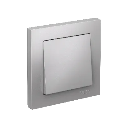 Выключатель одноклавишный ATLASDESIGN схема 1 10АХ в сборе алюминий