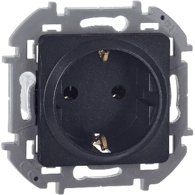 Розетка 2К+З немецкий стандарт 16 А 250 В~ INSPIRIA антрацит