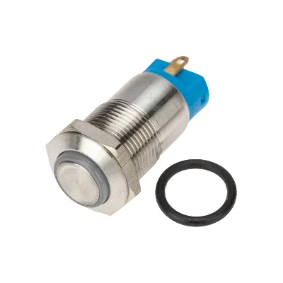 Кнопка антивандальная 12 12В Б/Фикс (4с) OFF-(ON) синяя, REXANT