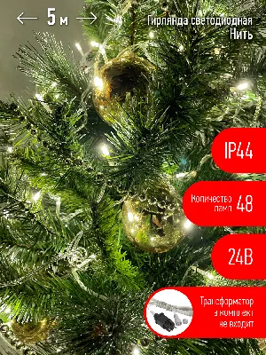 ENON-5B ЭРА Гирлянда LED Нить 5 м теплый свет, 24V, IP44 (80/1920) необходим трансформатор Б0041911 приобретается отдельно