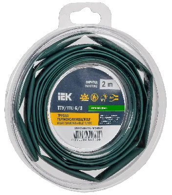 Трубка термоусадочная ТТУ нг-LS 6/3 зеленая (2м/упак) IEK