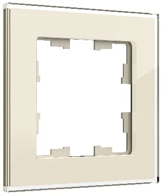 BRITE Рамка 1 -местная РУ-1-2-БрВа стекло ванильный