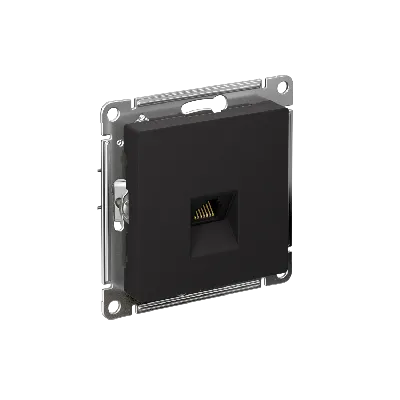 Розетка ATLASDESIGN компьютерная RJ45 механизм карбон