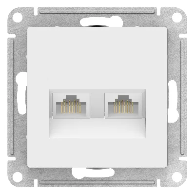 ATLASDESIGN РОЗЕТКА двойная компьютерная RJ45+RJ45, кат.5Е, механизм, ЛОТОС