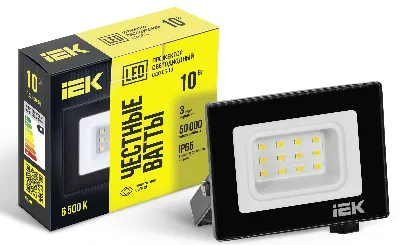 Прожектор СДО 06-10 светодиодный черный IP65 6500K IEK