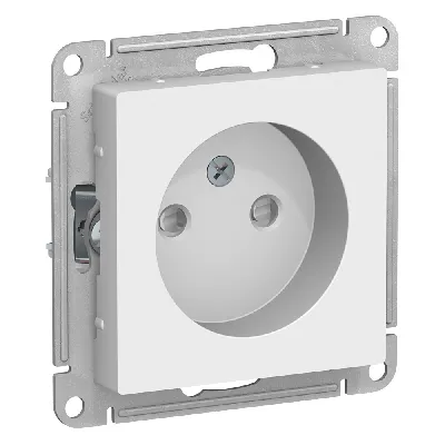 Розетка ATLASDESIGN без заземления со шторками 16А механизм белый