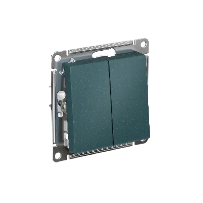 ATLASDESIGN 2-клавишный переключатель, перекрестный, 2 x сх. 7, 10АХ, механизм, ИЗУМРУД