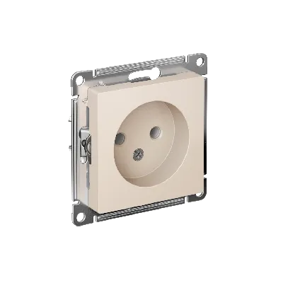 Розетка ATLASDESIGN без заземления 16А механизм бежевый