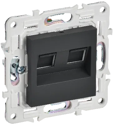 SKANDY Розетка компьютерная двойная RJ45 кат.5E SK-K03G графит IEK