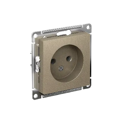 Розетка ATLASDESIGN без заземления 16А механизм шампань