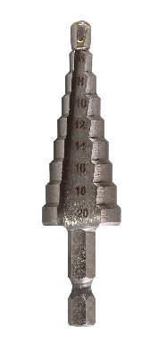 Сверло ступенчатое по металлу 4-6-8-10-12-14-16-18-20мм P6M5 шестигранный хвостовик