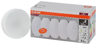 Лампа светодиодная LED 10 Вт GX53 3000К 800Лм таблетка 220 В (замена 75Вт) OSRAM (упак 5 штук)
