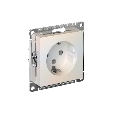 Розетка ATLASDESIGN с заземлением 16А механизм жемчуг