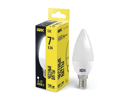 Лампа светодиодная LED 7вт Е14 белый матовая свеча ECO