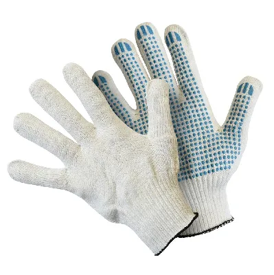 Перчатки хлопчатобумажные с ПВХ повышенной прочности 52г высший сорт