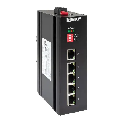 Коммутатор промышленный неуправляемый U-5GT, 5 портов 10/100/1000Base-T(X) RJ45, монтаж на динрейку TSX EKF