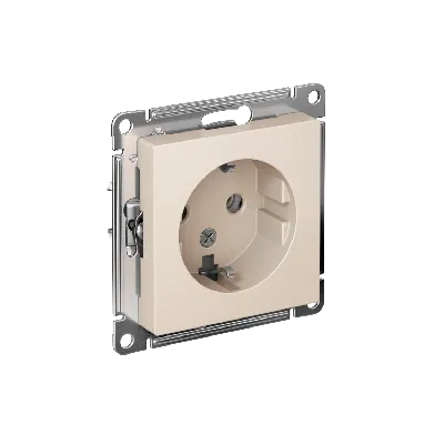 Розетка ATLASDESIGN с заземлением 16А механизм бежевый