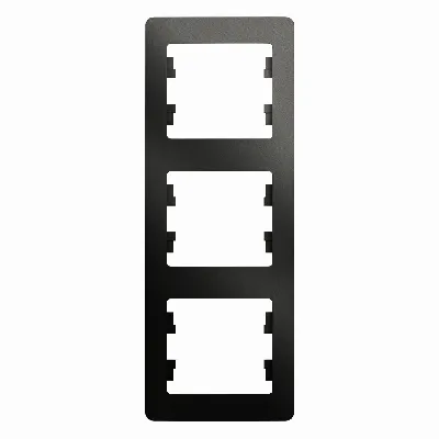 GLOSSA Рамка 3 поста вертикальная антрацит