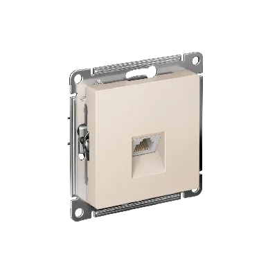 Розетка ATLASDESIGN компьютерная RJ45 механизм бежевый