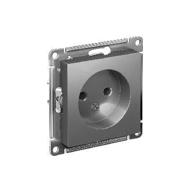 Розетка ATLASDESIGN без заземления 16А механизм сталь