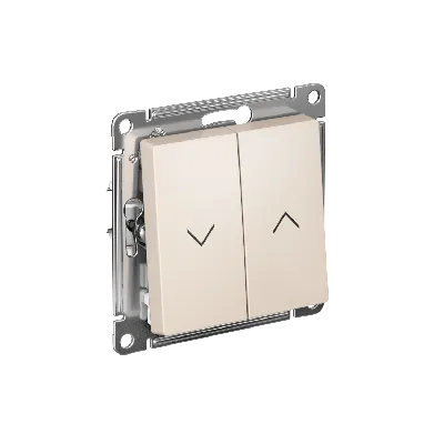 ATLASDESIGN 2-клавишный ВЫКЛЮЧАТЕЛЬ ЖАЛЮЗИ, 10А, мех., БЕЖЕВЫЙ