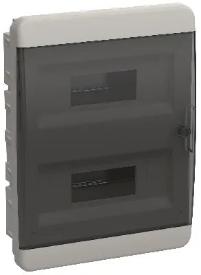 TEKFOR Корпус пластиковый ЩРВ-П-24 IP41 черная прозрачная дверь IEK