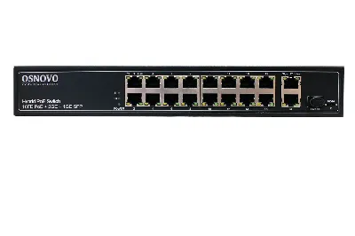 Коммутатор неуправляемый PoE 16 портов 10/100 Мб/с, 2хRJ45, 292 Вт