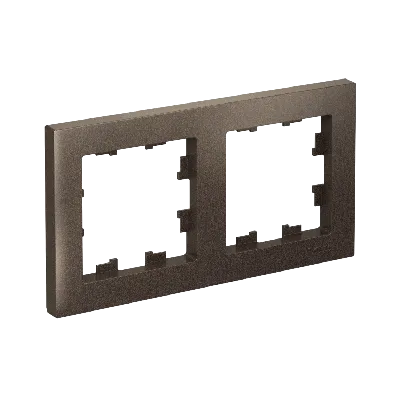 Рамка двухпостовая ATLASDESIGN универсальная мокко