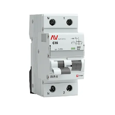 Автомат дифференциальный DVA-6 1P+N 16А (C) 30мА (A) 6кА AVERES