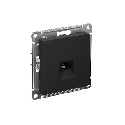 Розетка ATLASDESIGN телефонная RJ11 механизм карбон