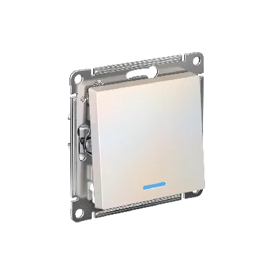 Выключатель одноклавишный ATLASDESIGN с подсветкой схема 1а 10АХ механизм жемчуг