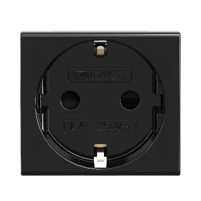 Розетка силовая 2Р+Е со шторками Viva 2 модуля черный