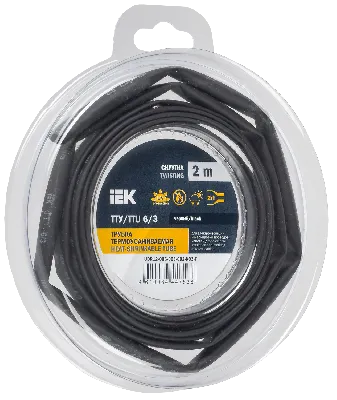 Трубка термоусадочная ТТУ нг-LS 6/3 черная (2м/упак) IEK
