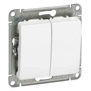 GLOSSA Выключатель двухклавишный в рамку белый сх.5