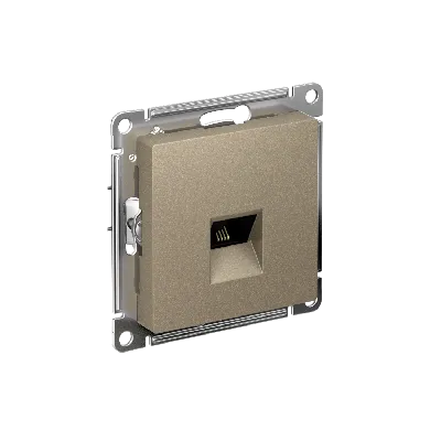 Розетка ATLASDESIGN телефонная RJ11 механизм шампань