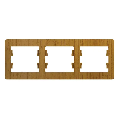 GLOSSA Рамка 3 поста горизонтальная дуб