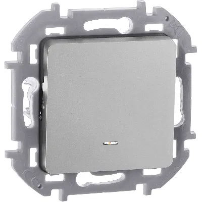 Переключатель одноклавишный с подсветкой/индикацией INSPIRIA 10 AX 250 В~ алюминий