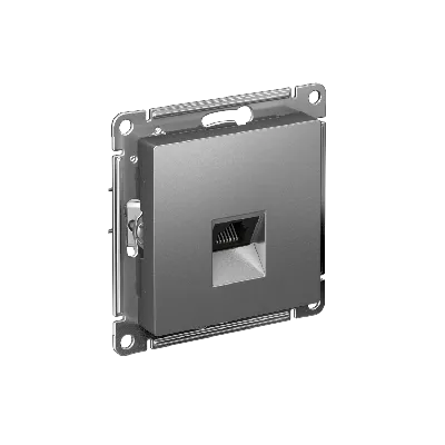 Розетка ATLASDESIGN компьютерная RJ45 механизм сталь